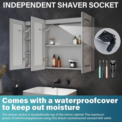 Tallis Three Door Anti-fog LED Bathroom Cabinet