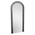 Diamond Water Drop Arch Wall Mirror with silver textured frame