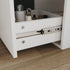 Evora White Corner Dressing Table with Triple Mirror & Storage - Makeup Vanity with Drawers