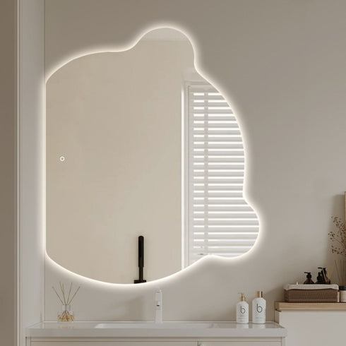 Torquay Teddy Irregular Modern Anti-Fog Backlit LED Bathroom Mirror with Touch Sensor
