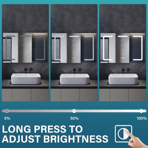 Tallis Three Door Anti-fog LED Bathroom Cabinet