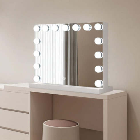 Jocelyn Rectangular Hollywood Frontlit LED Makeup Mirror with Touch Sensor