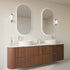 Cameryn Pill Shaped Anti-Fog LED Bathroom Mirror - Brushed Nickel Frame with Optional Bluetooth Speaker