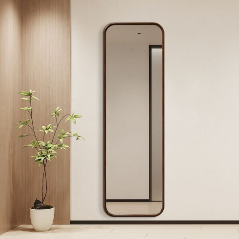 Merimbula Rectangular Walnut Wood Full Length Wall Mirror