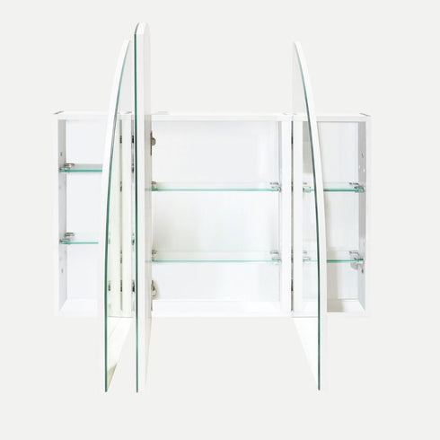 Sonia Arch Frameless 3-Door Mirror Cabinet
