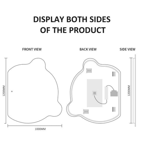 Torquay Teddy Irregular Modern Anti-Fog Backlit LED Bathroom Mirror with Touch Sensor
