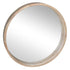 Gable Rubberwood Round Wall Mirror - Natural Wood Frame Decorative Mirror