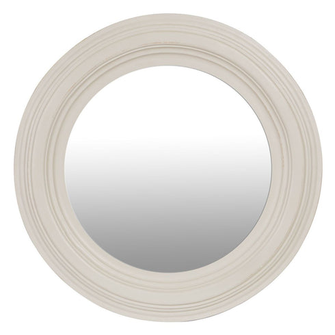 Ramon White Round Wall Mirror - Classic Decorative Frame