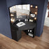 Marlo Black Corner Dressing Table with Triple Mirror & Storage - Makeup Vanity with Drawers