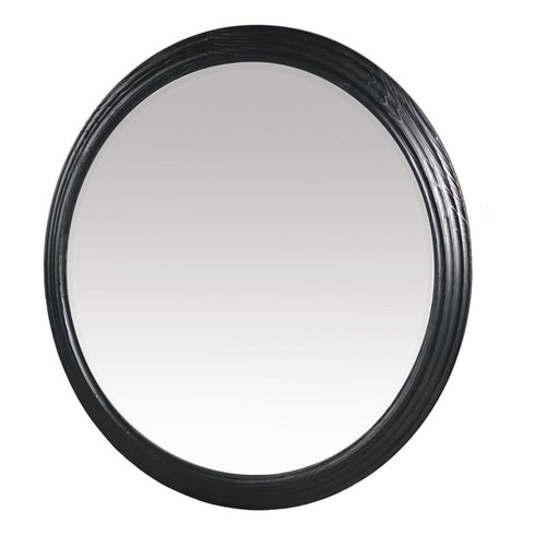 Matte Black Round Wall Mirror