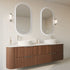 Cameryn Pill Shaped Anti-Fog LED Bathroom Mirror - Brushed Nickel Frame with Optional Bluetooth Speaker