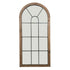 Clovelly Arched Iron Frame Recycled Pinewood Rustic Wooden Window Wall Mirror