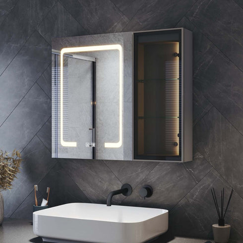 Arisanta Anti-fog LED Bathroom Cabinet With Glass Shelves