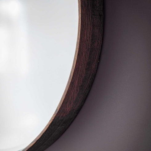 Karina Walnut Round Wall Mirror