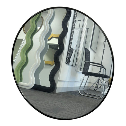 Kiora Black Round Wall Mirror