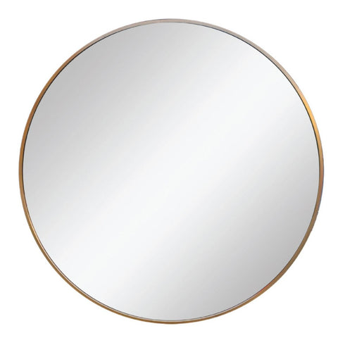 Celina Gold Round Wall Mirror with slim aluminium frame, 80cm