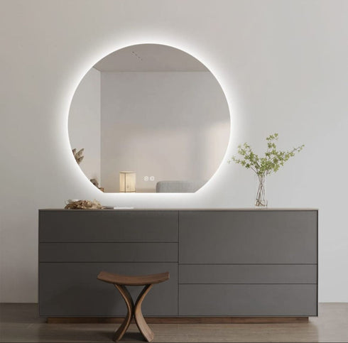 Sol Frameless Crescent Moon Backlit LED Wall Mirror