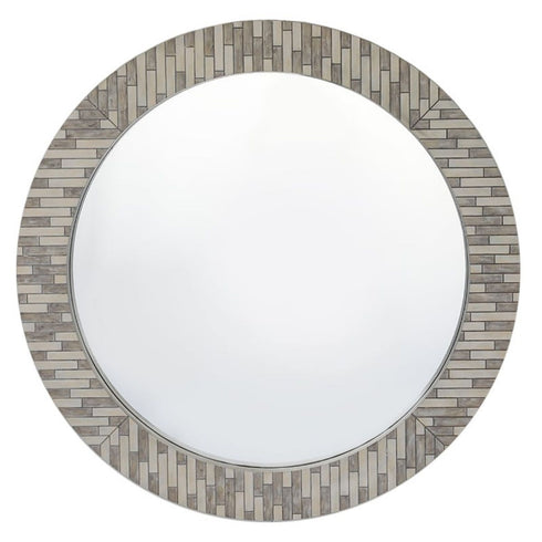 Airlie Mosaic Grey Round Wall Mirror