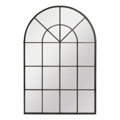 Liorah Iron Arched Black Wall Mirror