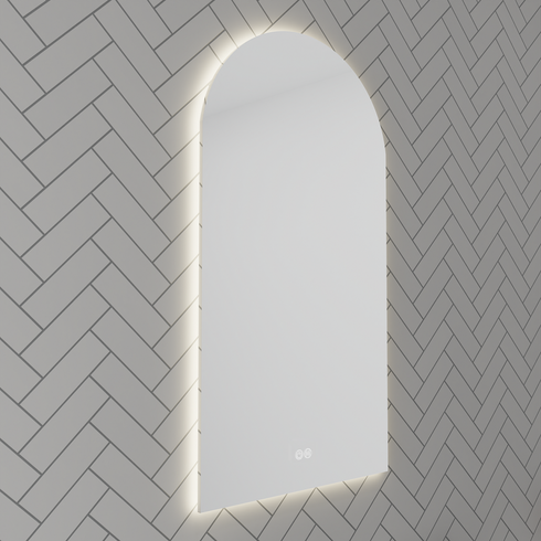 Aurelio Antifog Arch Shaped 3 Colour Backlit LED Bathroom Mirror With Optional Bluetooth