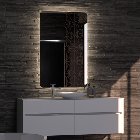 Salvatore Rectangle Antifog 3 Colour LED Backlit Bathroom Mirror With Wave Motion Sensor