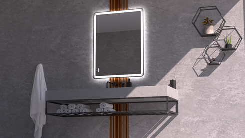 Dario Rectangle Antifog 3 Colour LED Frontlit and Backlit Bathroom Mirror With Optional Bluetooth