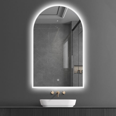 Winton Frameless Arched Frosted Anti Fog LED Bathroom Mirror