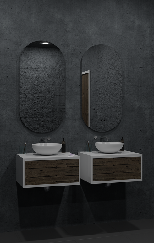 Amara Pill Shape Antifog 3 Colour LED Backlit Bathroom Mirror With Wave Motion Sensor