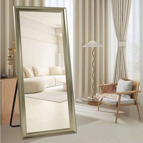 Aaron Full Length Champagne Wall Mirror - Freestanding Floor Mirror