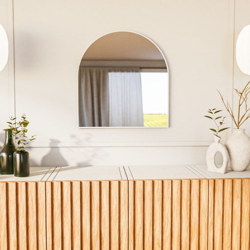 Aiva Arch White Wall Mirror