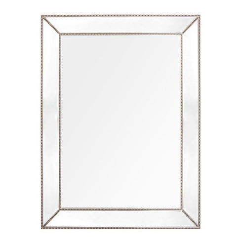 Zeta Antique Silver Beaded Frame Mirror