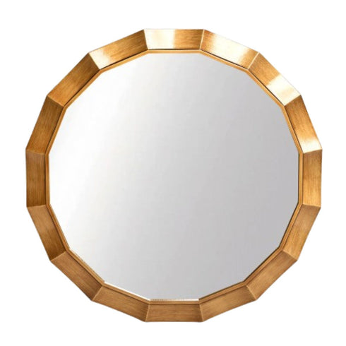 Faren Octagon Bronze Wall Mirror - Modern Geometric Round Mirror