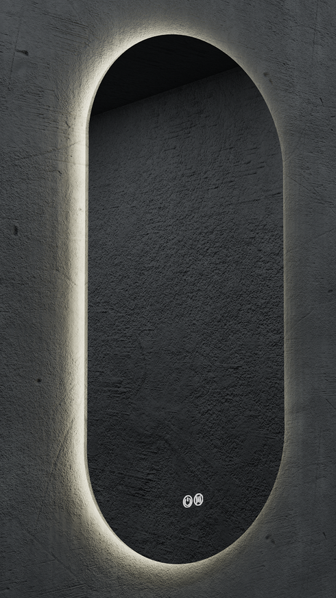 Amara Pill Shaped Anti-fog 3 Colour LED Backlit Bathroom Mirror With Optional Bluetooth Speaker