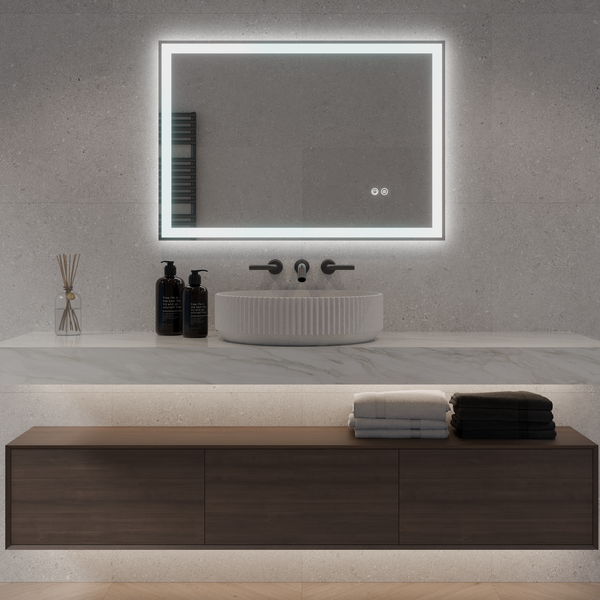 Anthony Rectangle Anti-fog Frontlit and Backlit LED Bathroom Mirror With Optional Bluetooth Speaker