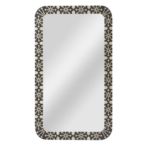 Aiza Bone Inlay Grey & White Wall Mirror