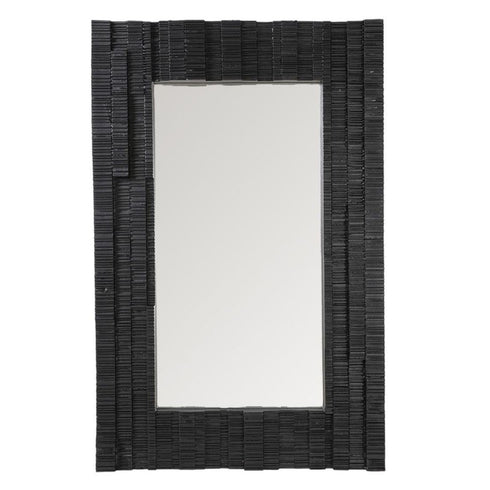 Dani Wall Mirror in matte black, 115cm wide with sleek rectangular frame