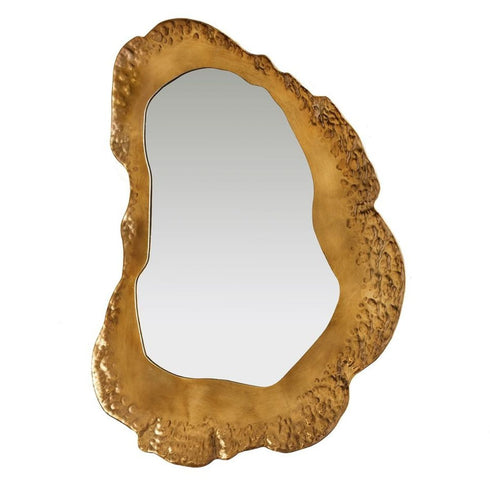 Organic Shape Gold Wall Mirror
