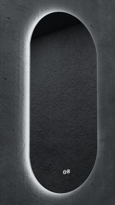 Amara Pill Shaped Anti-fog 3 Colour LED Backlit Bathroom Mirror With Optional Bluetooth Speaker