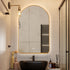 Meroo Arched Antifog Backlit LED Gold Wall Mirror
