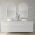 Allan Framed Anti-Fog LED Arched Bathroom Mirror - Brushed Gold with Optional Bluetooth Speaker