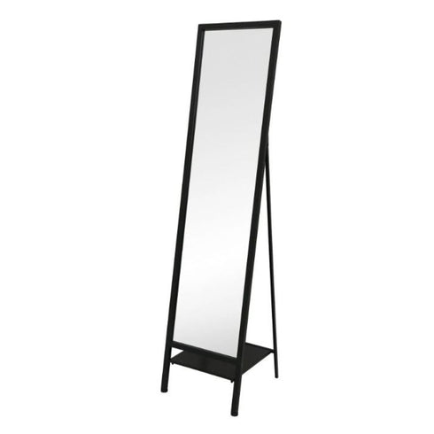 Kosciuszko Black Metal Frame Full Length Floor Mirror - Freestanding Leaner Mirror