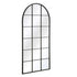 Ella Arched Large Black Wall Mirror - Multi-Pane Grid Design