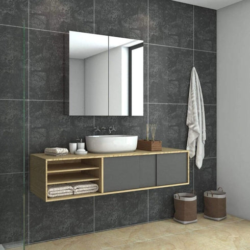 Coralie Stainless Steel Wall Mounted Bathroom Mirror Cabinet