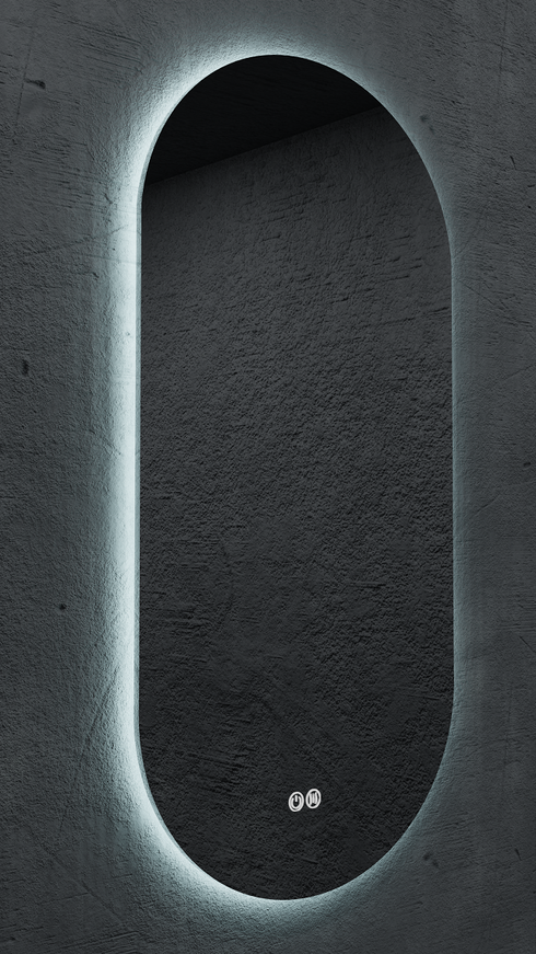 Amara Pill Shaped Anti-fog 3 Colour LED Backlit Bathroom Mirror With Optional Bluetooth Speaker