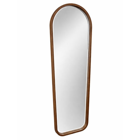 Moreton Arched Walnut Wood Full Length Wall Mirror