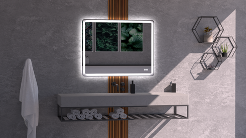 Dario Rectangle Antifog 3 Colour LED Frontlit and Backlit Bathroom Mirror With Optional Bluetooth