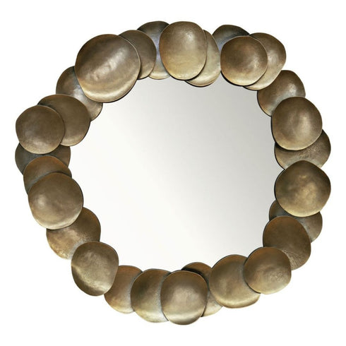 Haidee Gold Round Wall Mirror