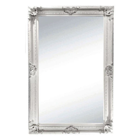 Gabriel Ornate Brushed White Wall Mirror