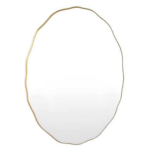 Wave Gold Oval Wall Mirror