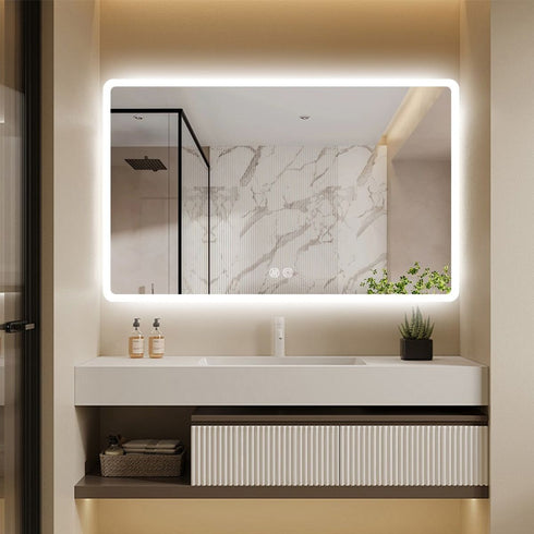 Tamsin Rectangular Frameless LED Frosted Bathroom Mirror